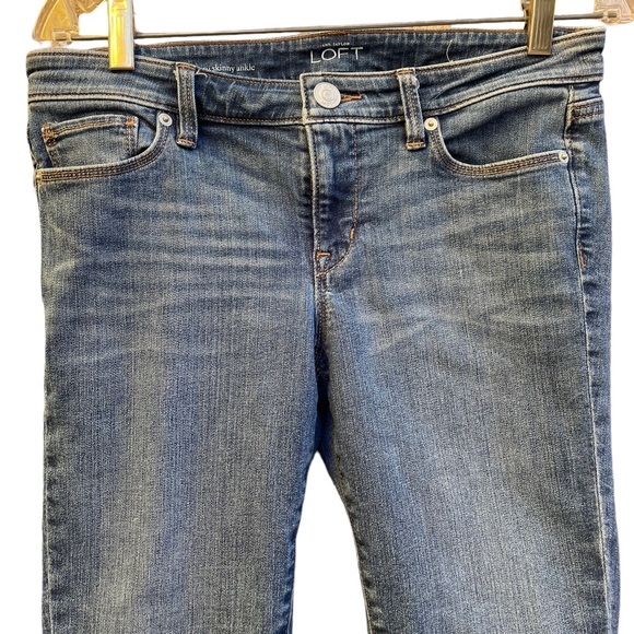 Ann Taylor Loft Modern Skinny Ankle Mid Rise 5 Pocket Denim Jeans 29 8 Petite - Picture 2 of 5